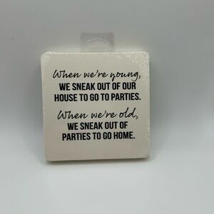 Party Coaster with Humorous Quote (pack includes 6 paper coasters)